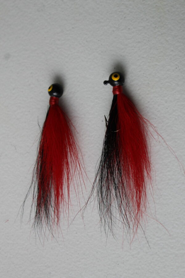 Bucktail Jigs- Red and Black 1/4 oz - Image 2