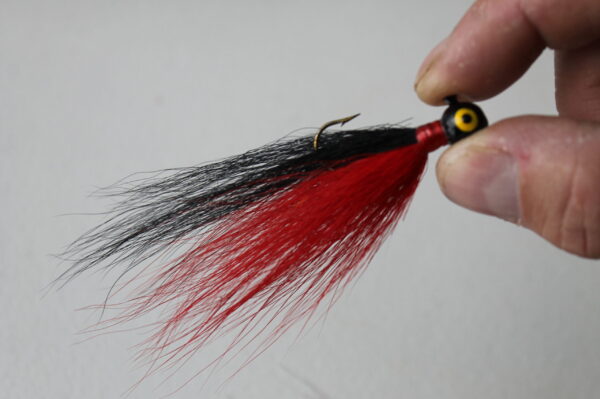 Bucktail Jigs- Red and Black 1/4 oz - Image 3