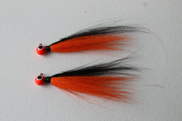 Bucktail Jigs- Orange and Black, 1/4 oz