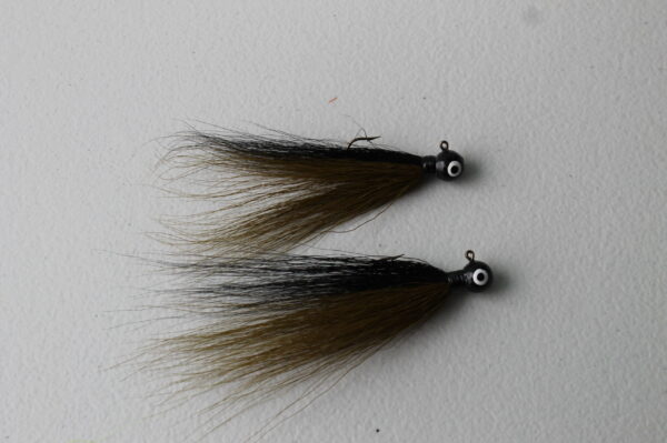 Bucktail Jigs- Olive Green and Black, 1/4 oz - Image 2