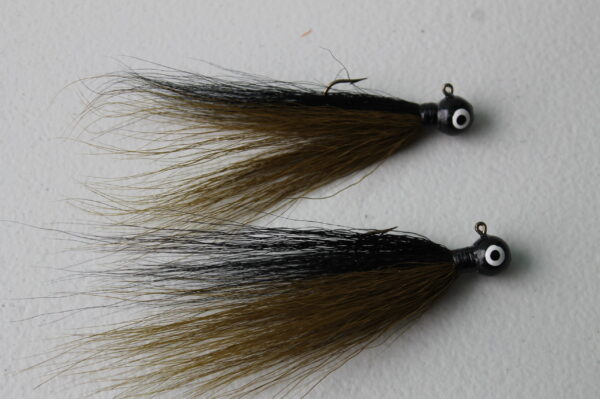 Bucktail Jigs- Olive Green and Black, 1/4 oz