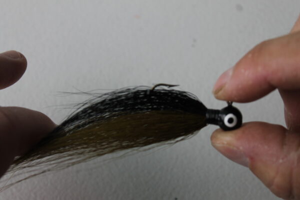 Bucktail Jigs- Olive Green and Black, 1/4 oz - Image 3