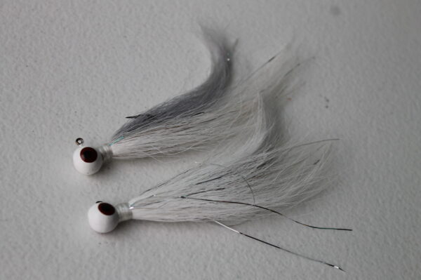 Bucktail Jigs- Gray and White, 1/4 oz